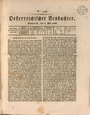 Der Oesterreichische Beobachter Samstag 6. Mai 1826