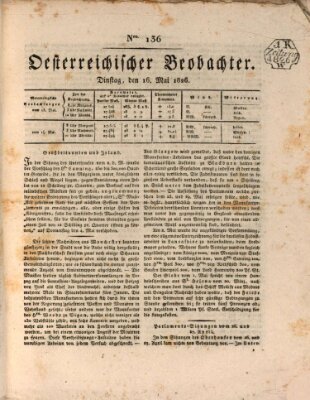 Der Oesterreichische Beobachter Dienstag 16. Mai 1826