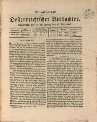 Der Oesterreichische Beobachter Donnerstag 25. Mai 1826