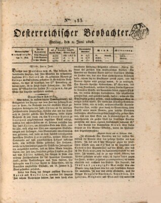 Der Oesterreichische Beobachter Freitag 2. Juni 1826