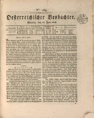 Der Oesterreichische Beobachter Sonntag 18. Juni 1826