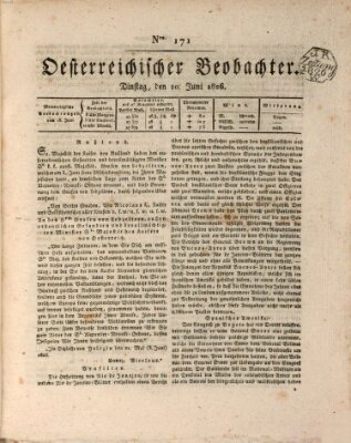 Der Oesterreichische Beobachter Dienstag 20. Juni 1826