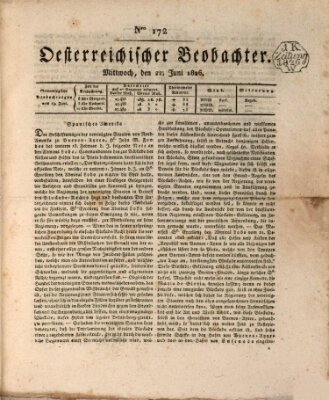 Der Oesterreichische Beobachter Mittwoch 21. Juni 1826