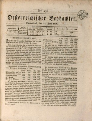 Der Oesterreichische Beobachter Samstag 24. Juni 1826