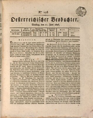 Der Oesterreichische Beobachter Dienstag 27. Juni 1826