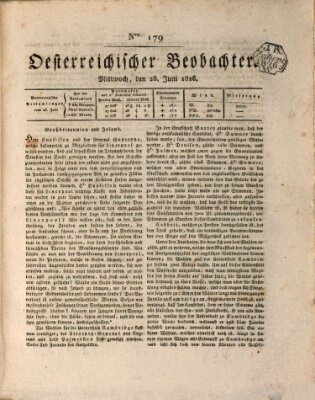 Der Oesterreichische Beobachter Mittwoch 28. Juni 1826