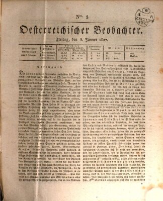 Der Oesterreichische Beobachter Freitag 5. Januar 1827