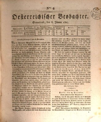 Der Oesterreichische Beobachter Samstag 6. Januar 1827