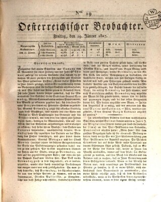 Der Oesterreichische Beobachter Freitag 19. Januar 1827