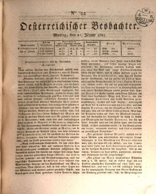 Der Oesterreichische Beobachter Montag 22. Januar 1827