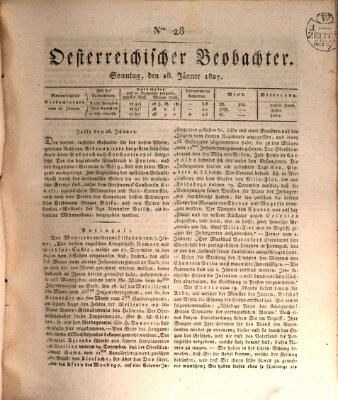 Der Oesterreichische Beobachter Sonntag 28. Januar 1827