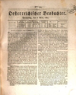 Der Oesterreichische Beobachter Donnerstag 8. März 1827