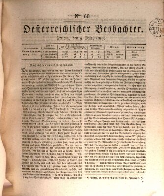 Der Oesterreichische Beobachter Freitag 9. März 1827