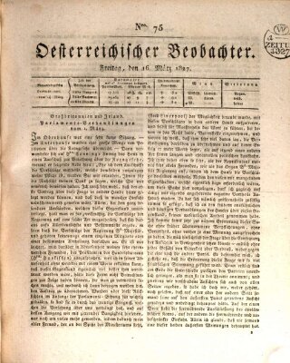 Der Oesterreichische Beobachter Freitag 16. März 1827