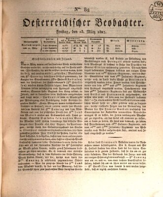 Der Oesterreichische Beobachter Freitag 23. März 1827