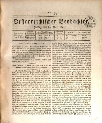 Der Oesterreichische Beobachter Freitag 30. März 1827