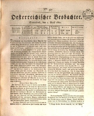 Der Oesterreichische Beobachter Samstag 7. April 1827