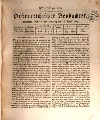 Der Oesterreichische Beobachter Montag 16. April 1827