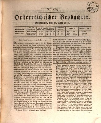 Der Oesterreichische Beobachter Samstag 19. Mai 1827