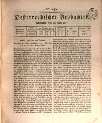 Der Oesterreichische Beobachter Mittwoch 23. Mai 1827