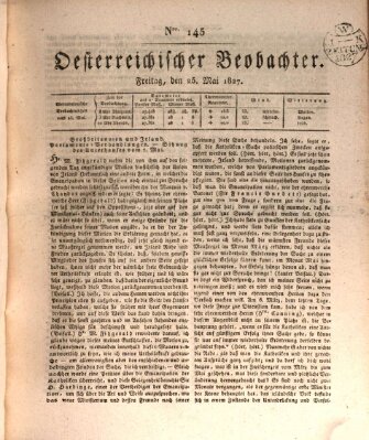 Der Oesterreichische Beobachter Freitag 25. Mai 1827