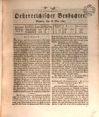 Der Oesterreichische Beobachter Montag 28. Mai 1827