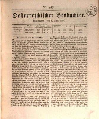 Der Oesterreichische Beobachter Samstag 2. Juni 1827