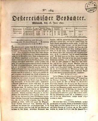 Der Oesterreichische Beobachter Mittwoch 13. Juni 1827