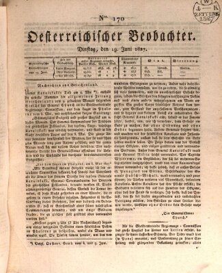 Der Oesterreichische Beobachter Dienstag 19. Juni 1827