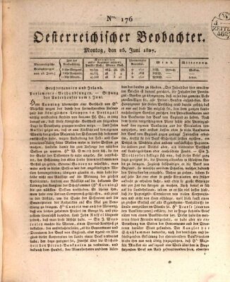 Der Oesterreichische Beobachter Montag 25. Juni 1827