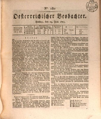 Der Oesterreichische Beobachter Freitag 29. Juni 1827