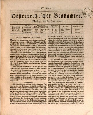 Der Oesterreichische Beobachter Montag 30. Juli 1827