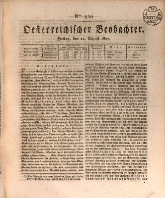 Der Oesterreichische Beobachter Freitag 24. August 1827