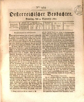 Der Oesterreichische Beobachter Sonntag 9. September 1827