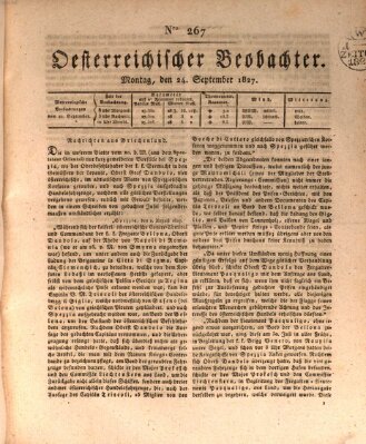 Der Oesterreichische Beobachter Montag 24. September 1827