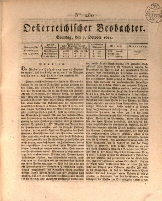 Der Oesterreichische Beobachter Sonntag 7. Oktober 1827