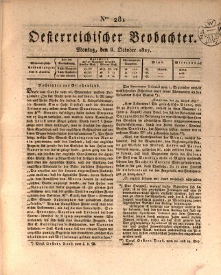 Der Oesterreichische Beobachter Montag 8. Oktober 1827