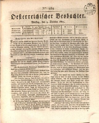 Der Oesterreichische Beobachter Dienstag 9. Oktober 1827