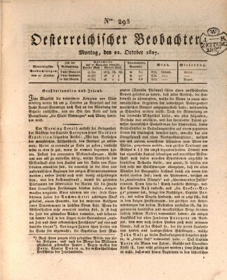 Der Oesterreichische Beobachter Montag 22. Oktober 1827