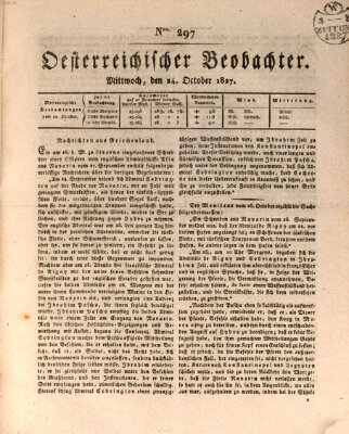 Der Oesterreichische Beobachter Mittwoch 24. Oktober 1827