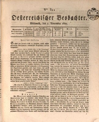 Der Oesterreichische Beobachter Mittwoch 7. November 1827