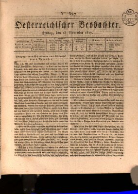 Der Oesterreichische Beobachter Freitag 23. November 1827