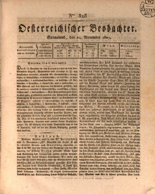 Der Oesterreichische Beobachter Samstag 24. November 1827