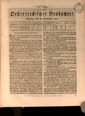 Der Oesterreichische Beobachter Montag 26. November 1827