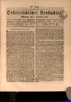 Der Oesterreichische Beobachter Mittwoch 5. Dezember 1827