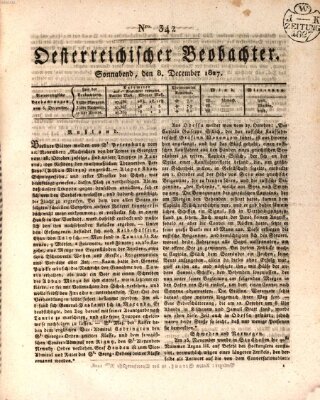 Der Oesterreichische Beobachter Samstag 8. Dezember 1827