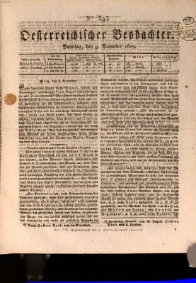 Der Oesterreichische Beobachter Sonntag 9. Dezember 1827