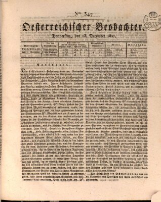 Der Oesterreichische Beobachter Donnerstag 13. Dezember 1827