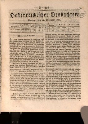 Der Oesterreichische Beobachter Montag 24. Dezember 1827