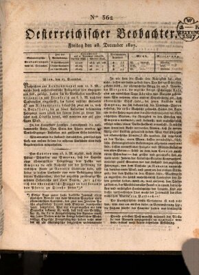 Der Oesterreichische Beobachter Freitag 28. Dezember 1827